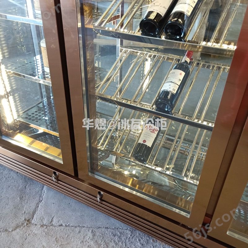 四面玻璃红酒展示柜玫瑰金酒柜高端商用红酒展示冷藏柜(图10)