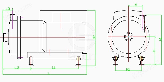 SP-F2型泵体法兰连接卫生级离心泵 技术数据及性能曲线图