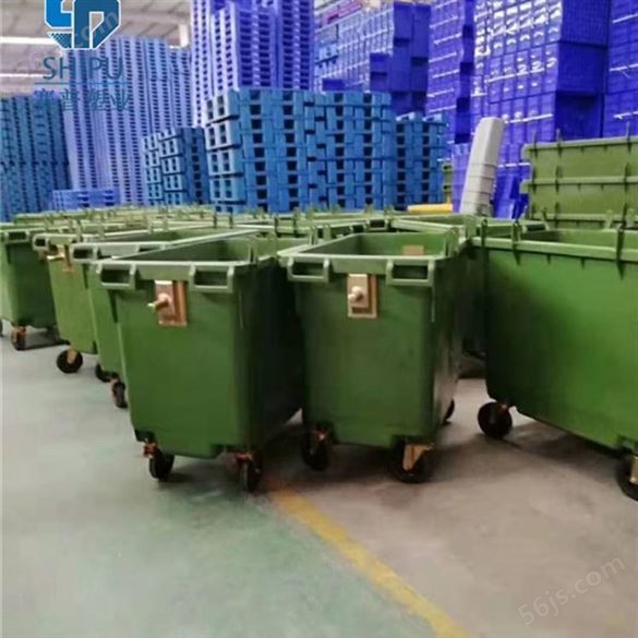 庆阳塑料垃圾桶660升塑料垃圾桶手推保洁垃圾车厂家批发