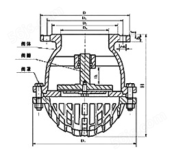 水泵底阀结构图